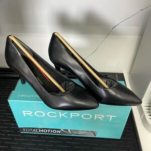 ROCKPORT 75mm Total Motion Women’s Pump Sz 6M Black Leather Noir NIB